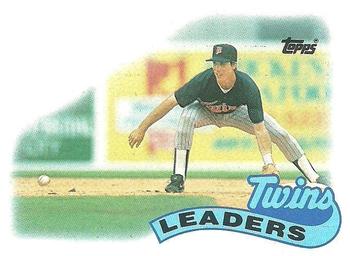 1989 Topps #429 Twins Leaders Front
