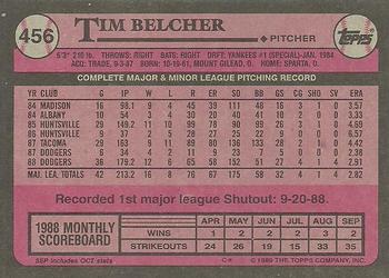 1989 Topps #456 Tim Belcher Back