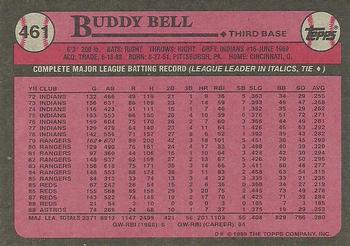 1989 Topps #461 Buddy Bell Back