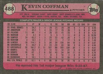 1989 Topps #488 Kevin Coffman Back