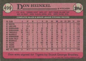 1989 Topps #499 Don Heinkel Back