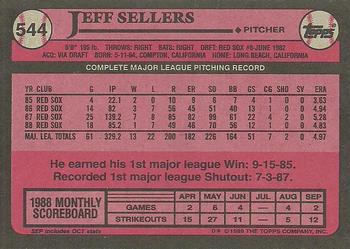 1989 Topps #544 Jeff Sellers Back