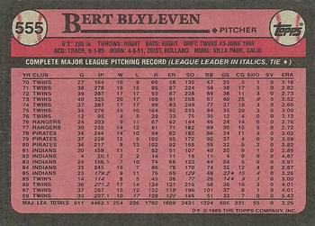 1989 Topps #555 Bert Blyleven Back