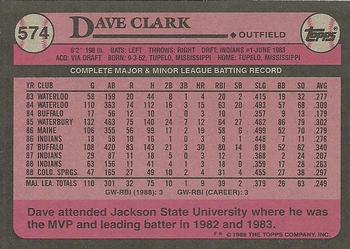 1989 Topps #574 Dave Clark Back