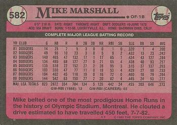 1989 Topps #582 Mike Marshall Back