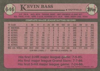 1989 Topps #646 Kevin Bass Back