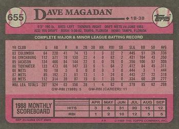 1989 Topps #655 Dave Magadan Back