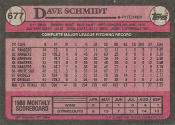 1989 Topps #677 Dave Schmidt Back