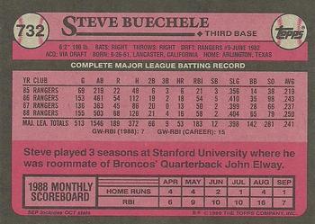 1989 Topps #732 Steve Buechele Back