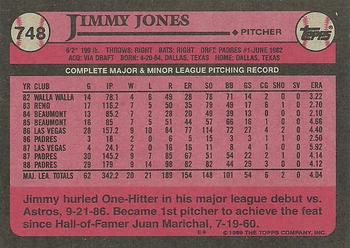 1989 Topps #748 Jimmy Jones Back
