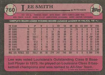 1989 Topps #760 Lee Smith Back