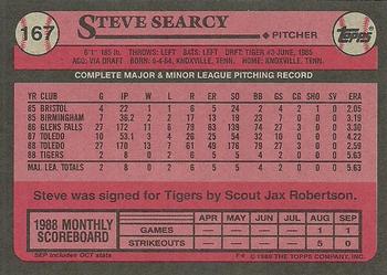 1989 Topps #167 Steve Searcy Back