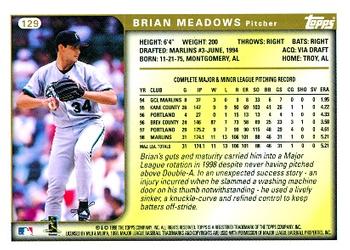 1999 Topps #129 Brian Meadows Back