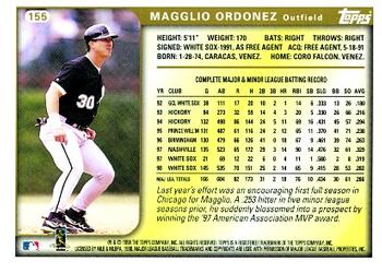 1999 Topps #155 Magglio Ordonez Back