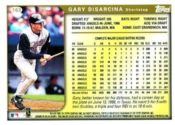 1999 Topps #163 Gary DiSarcina Back