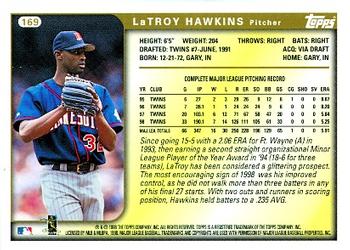 1999 Topps #169 LaTroy Hawkins Back