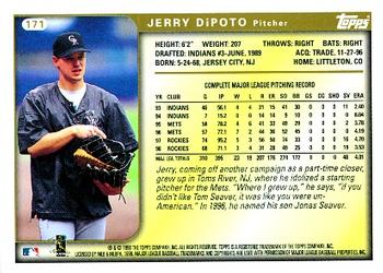 1999 Topps #171 Jerry DiPoto Back