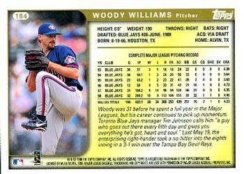1999 Topps #184 Woody Williams Back