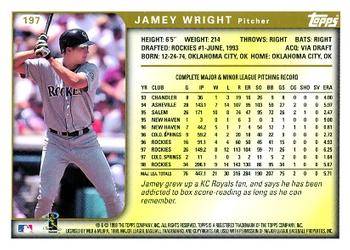 1999 Topps #197 Jamey Wright Back