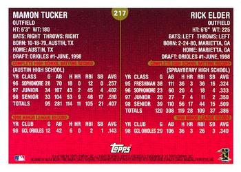 1999 Topps #217 Mamon Tucker / Rick Elder Back