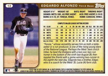 1999 Topps #13 Edgardo Alfonzo Back