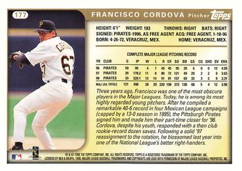 1999 Topps #177 Francisco Cordova Back