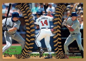 1999 Topps #450 All-Topps First Basemen (Jeff Bagwell / Andres Galarraga / Mark McGwire) Front