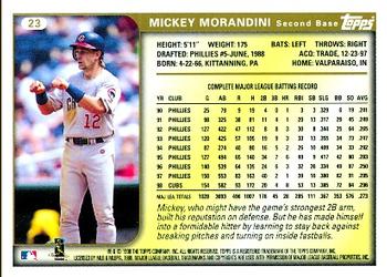 1999 Topps #23 Mickey Morandini Back