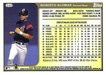 1999 Topps #248 Roberto Alomar Back