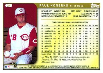 1999 Topps #24 Paul Konerko Back