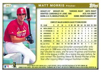 1999 Topps #263 Matt Morris Back
