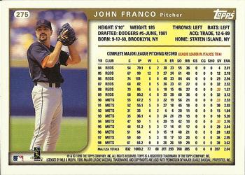 1999 Topps #275 John Franco Back