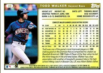 1999 Topps #30 Todd Walker Back