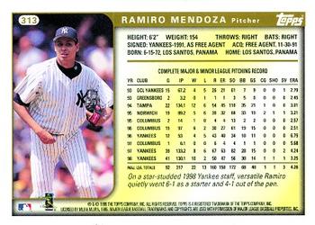 1999 Topps #313 Ramiro Mendoza Back