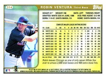 1999 Topps #314 Robin Ventura Back