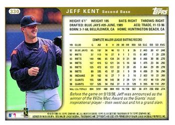 1999 Topps #330 Jeff Kent Back