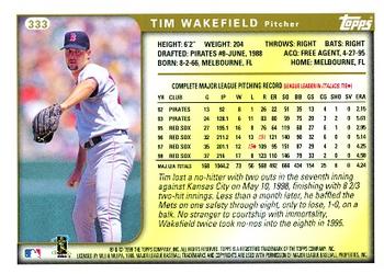 1999 Topps #333 Tim Wakefield Back