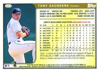 1999 Topps #373 Tony Saunders Back