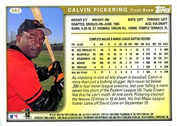 1999 Topps #382 Calvin Pickering Back