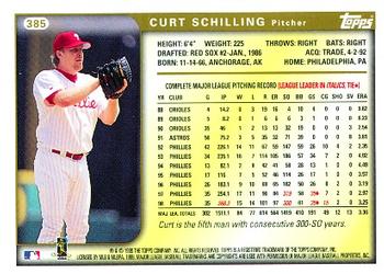 1999 Topps #385 Curt Schilling Back