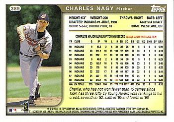 1999 Topps #389 Charles Nagy Back