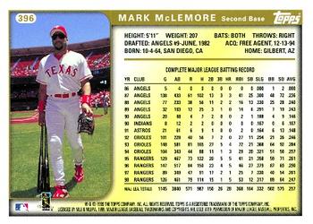 1999 Topps #396 Mark McLemore Back