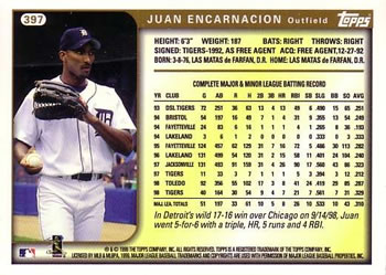 1999 Topps #397 Juan Encarnacion Back