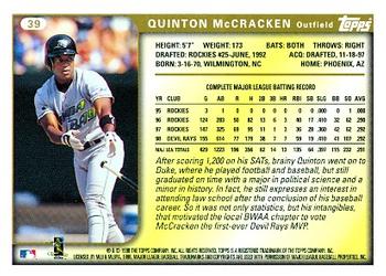 1999 Topps #39 Quinton McCracken Back