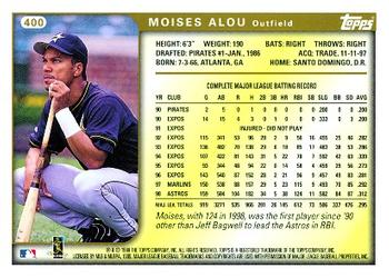 1999 Topps #400 Moises Alou Back