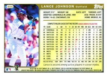 1999 Topps #406 Lance Johnson Back