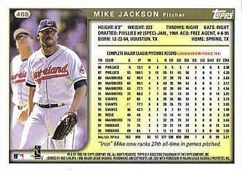1999 Topps #408 Mike Jackson Back