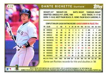 1999 Topps #415 Dante Bichette Back