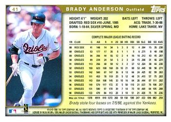 1999 Topps #41 Brady Anderson Back