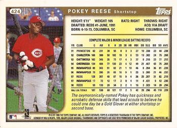 1999 Topps #424 Pokey Reese Back